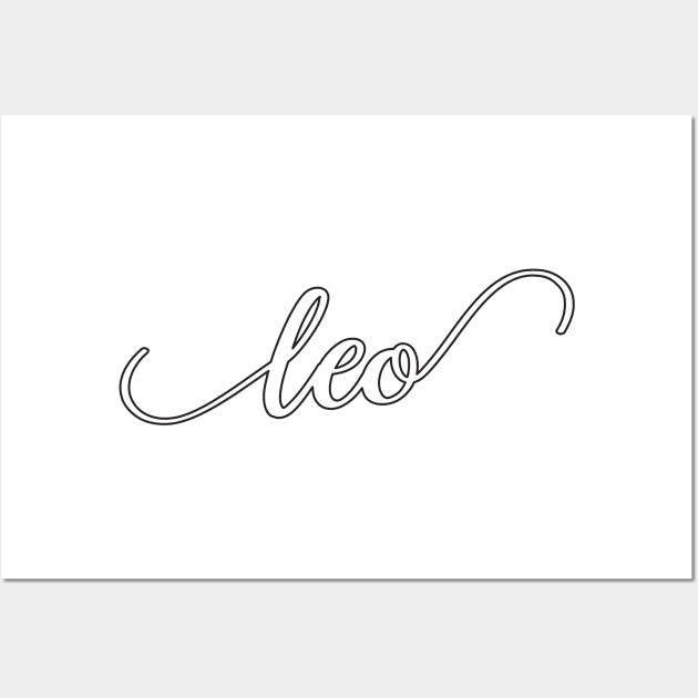 Leo Zodiac Script Sticker Wall Art by aterkaderk